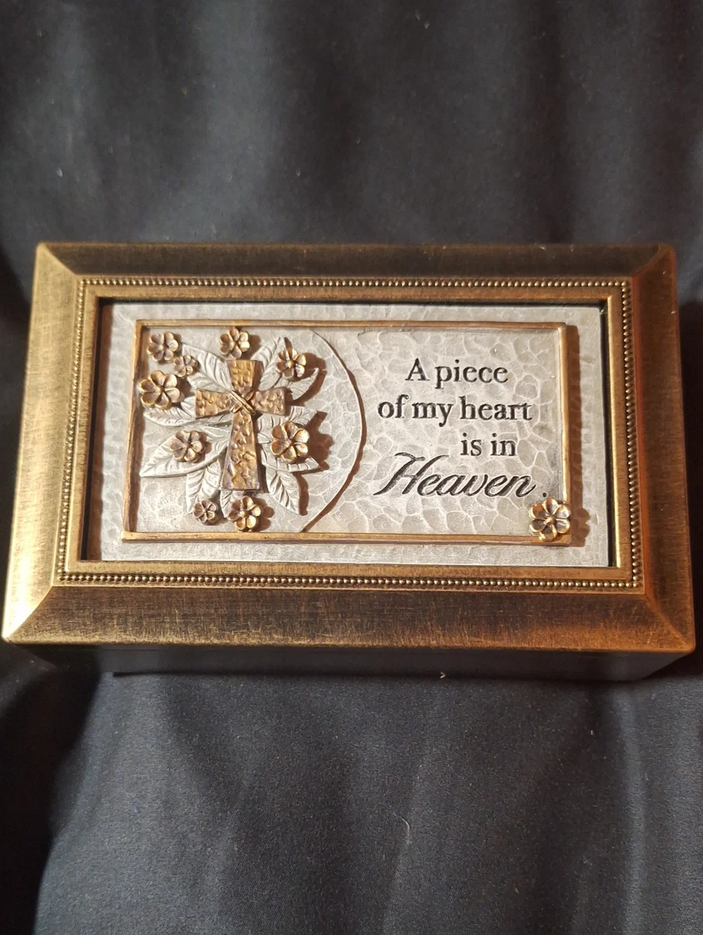 Gold Accent Religious Trinket/ Music Box - 